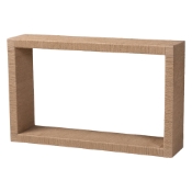 bali & pari Rajiya Handwoven Jute Console Table - Rectangular Open-Frame Entryway Table with Natural Texture, Minimalist Coastal Boho Accent for Living Room or Hallway D?cor